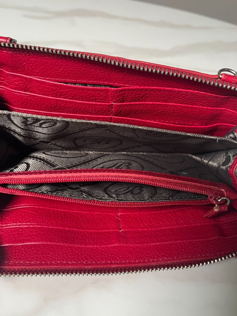 Brighton Córdoba Embossed Leather Organizer Wallet Crossbody - Picture 12 of 16